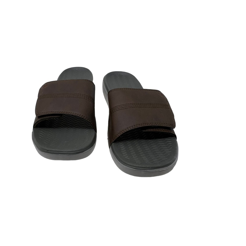 SG Footwear Brown Black Slides, Men's 10